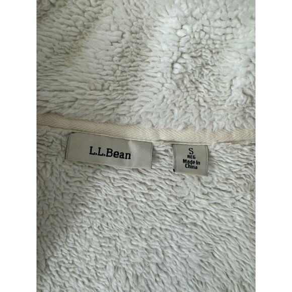 LL Bean Zip Sweater Jacket Womens Small Sherpa Lined Cinch Waist Gray Birds Eye - Picture 2 of 11